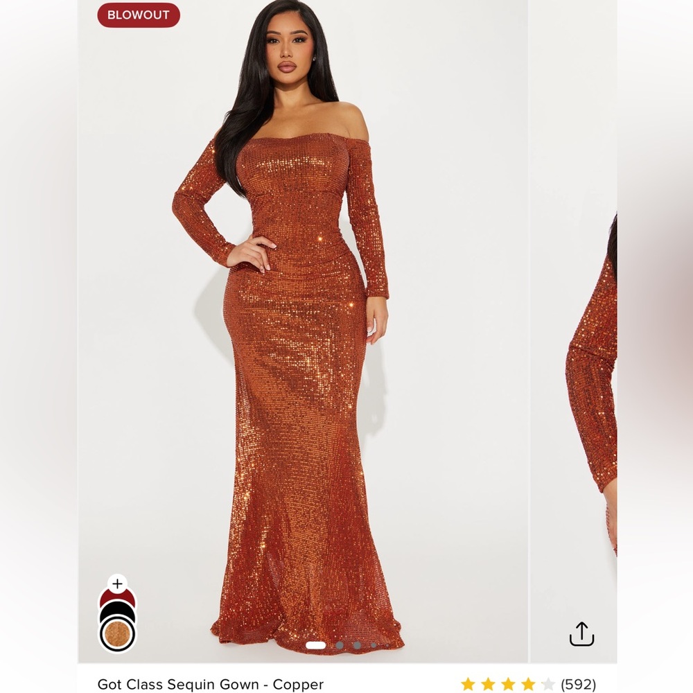 Sequin Copper Gown